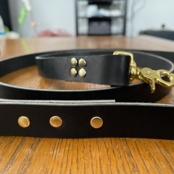 Brand New Handmade Genuine Latigo Leather Dog Leash - 1 in x 6ft. - Picture 3 of 5